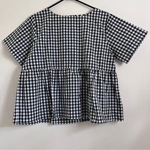 Tradlands Gingham Peplum Blouse